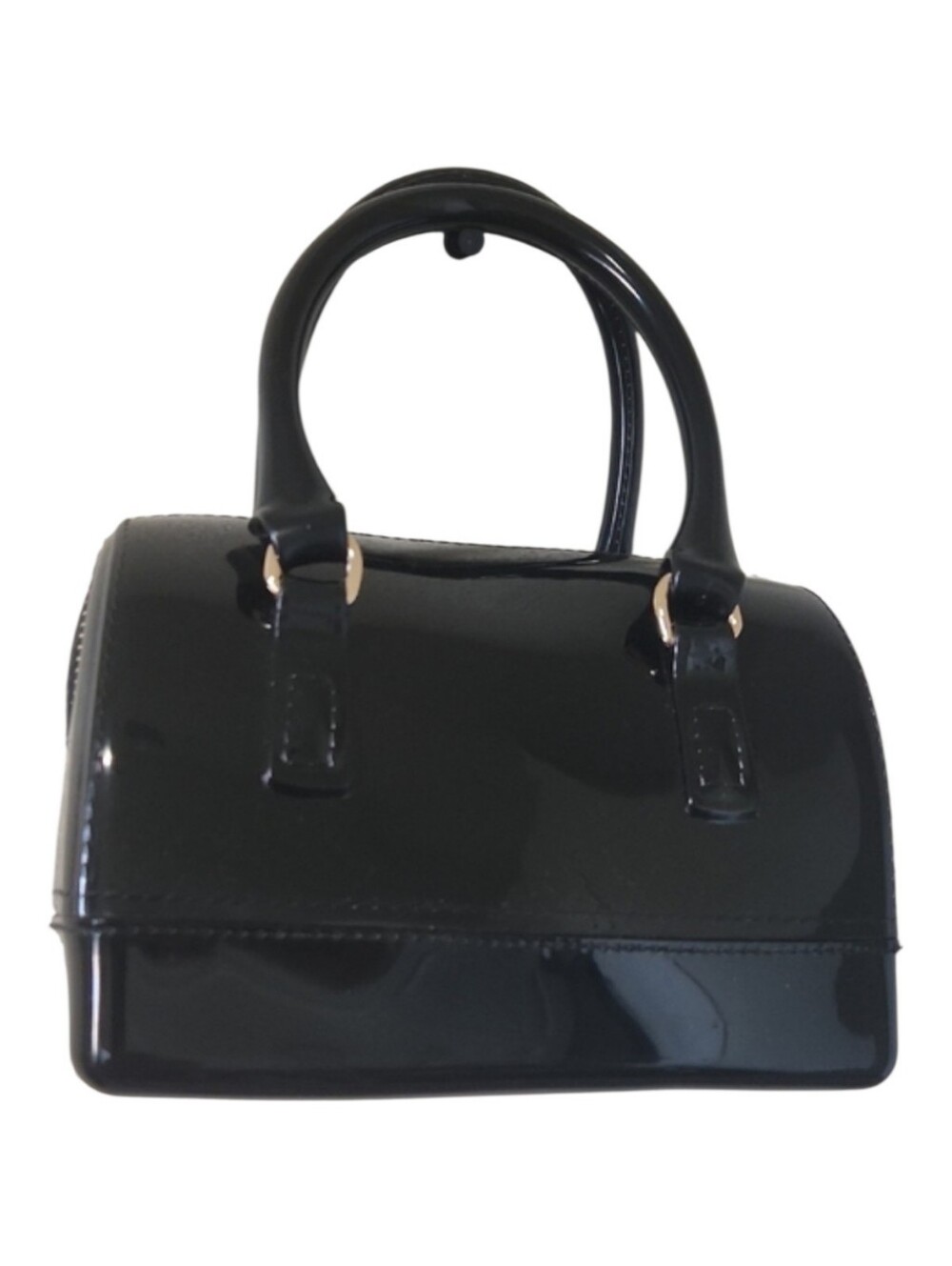 Dome Satchel Handbag PVC - Black
